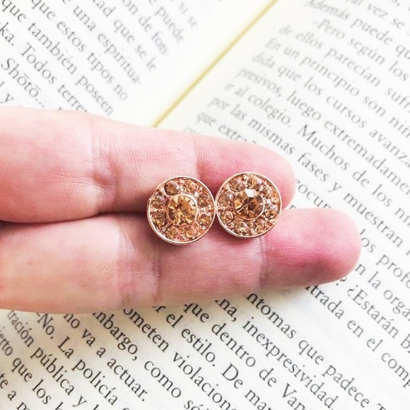 Alquimia Jewelry - ROSE GOLD DIAMOND HALO STUDS